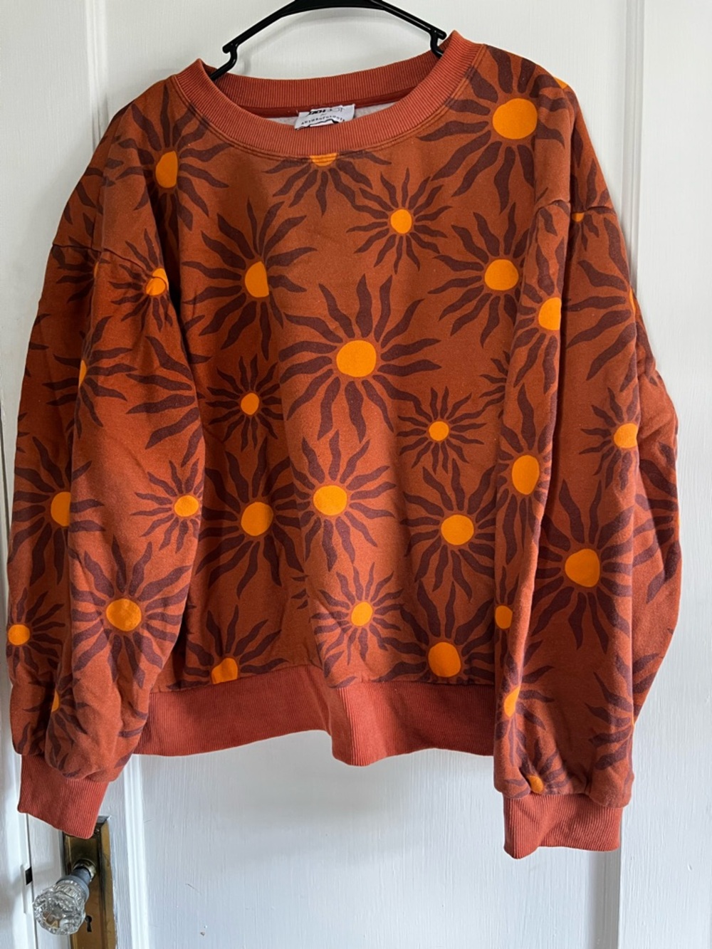 Beach Riot Rust Orange Sunburst Crewneck Sweatshirt